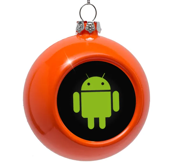 Android — Orange Christmas tree ornament bauble 8cm