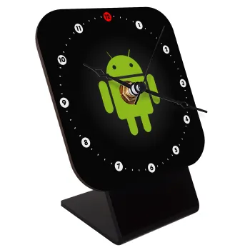 Android, Quartz Wooden table clock with hands (10cm)