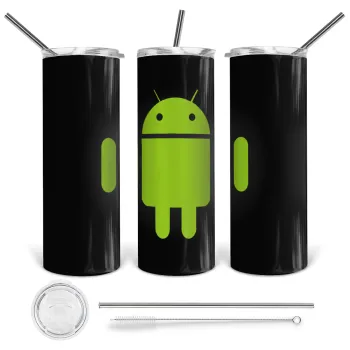 Android, Tumbler stainless steel 600ml, with metal straw & cleaning brush