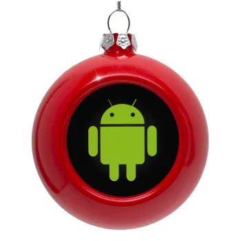 Android, Red Christmas tree ornament bauble 8cm