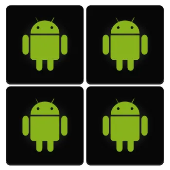 Android, ΣΕΤ 4 Σουβέρ ξύλινα τετράγωνα (9cm)