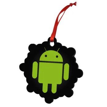 Android, Christmas ornament snowflake wooden 7.5cm