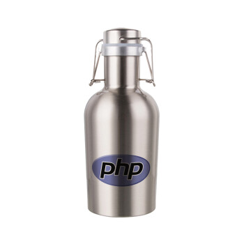 PHP, Μεταλλικό παγούρι Inox (Stainless steel) με καπάκι ασφαλείας 1L