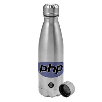 PHP, Metallic water bottle, stainless steel, 750ml