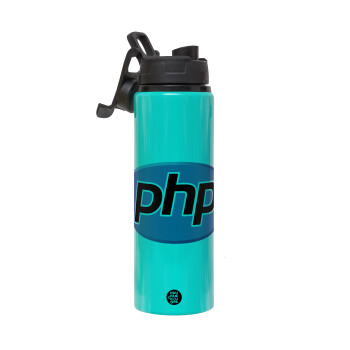 PHP, Metallic water bottle with safety lid, 850ml aluminum