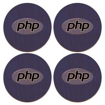 PHP, ΣΕΤ x4 Σουβέρ ξύλινα στρογγυλά plywood (9cm)