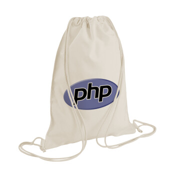 PHP, Τσάντα πλάτης πουγκί GYMBAG natural (28x40cm)