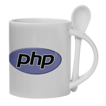 PHP, Κούπα, κεραμική με κουταλάκι, 330ml (1 τεμάχιο)