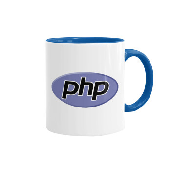 PHP, Κούπα χρωματιστή μπλε, κεραμική, 330ml