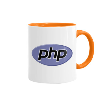 PHP, Κούπα χρωματιστή πορτοκαλί, κεραμική, 330ml