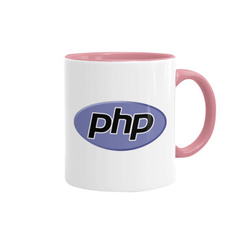 PHP, Κούπα χρωματιστή ροζ, κεραμική, 330ml