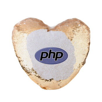 PHP, Μαξιλάρι καναπέ καρδιά Μαγικό Χρυσό με πούλιες 40x40cm περιέχεται το  γέμισμα