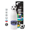 Soccer Metal mug thermos, double wall, 550ml