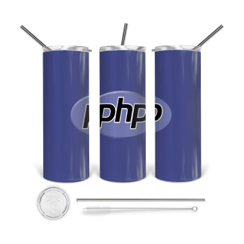 PHP, Tumbler stainless steel 600ml, with metal straw & cleaning brush