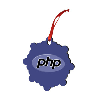 PHP, Χριστουγεννιάτικο στολίδι snowflake ξύλινο 7.5cm