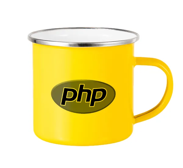 PHP — Yellow Enamel Metallic Cup 360ml