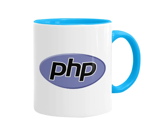 PHP — Κούπα χρωματιστή γαλάζια, κεραμική, 330ml