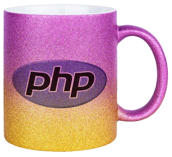 PHP — Κούπα Χρυσή/Ροζ Glitter, κεραμική, 330ml
