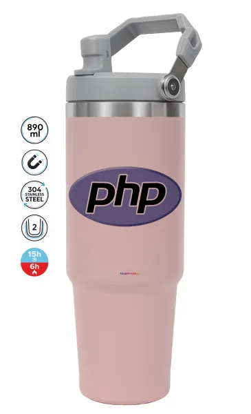 PHP — PINK Travel Tumbler with Handle 890ml