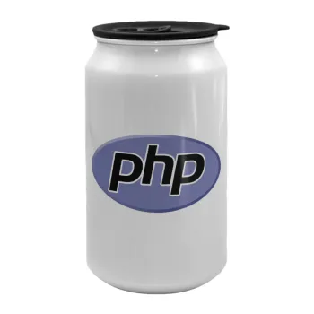PHP, Κούπα ταξιδιού μεταλλική με καπάκι (tin-can) 500ml