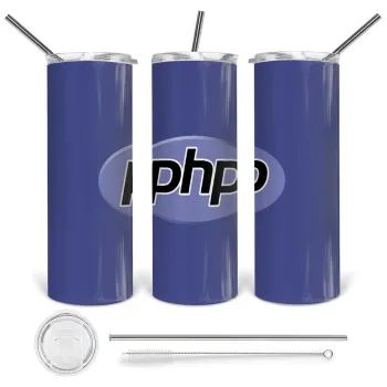 PHP, Tumbler stainless steel 600ml, with metal straw & cleaning brush