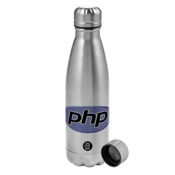 PHP, Metallic water bottle, stainless steel, 750ml