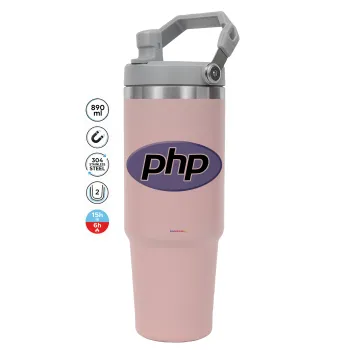 PHP, Pink color, 890ml (30oz) stainless Steel Tumbler with Handle