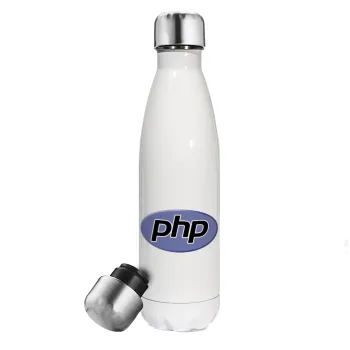 PHP, Metal mug thermos White (Stainless steel), double wall, 500ml
