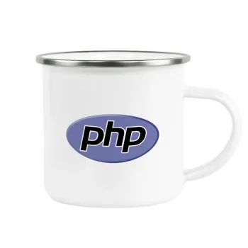 PHP, Metallic enamel cup white 360ml