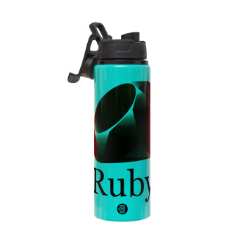 Ruby, Metallic water bottle with safety lid, 850ml aluminum