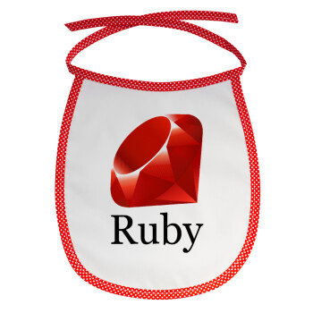 Ruby, Σαλιάρα μωρού αλέκιαστη με κορδόνι Κόκκινη