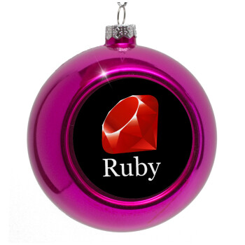 Ruby, Στολίδι Χριστουγεννιάτικη μπάλα δένδρου Μωβ 8cm