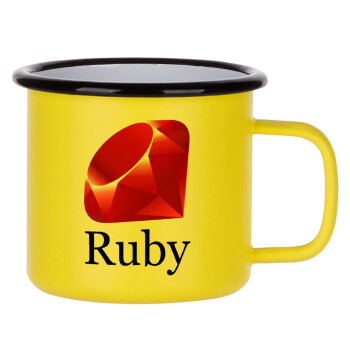 Ruby, Κούπα Μεταλλική εμαγιέ ΜΑΤ Κίτρινη 360ml