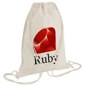 Ruby, Τσάντα πλάτης πουγκί GYMBAG natural (28x40cm)