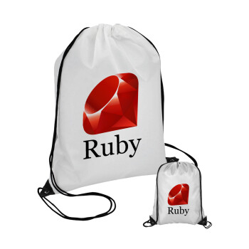 Ruby, Τσάντα πουγκί με μαύρα κορδόνια 45χ35cm (1 τεμάχιο)