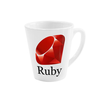 Ruby, Κούπα Latte Λευκή, κεραμική, 300ml