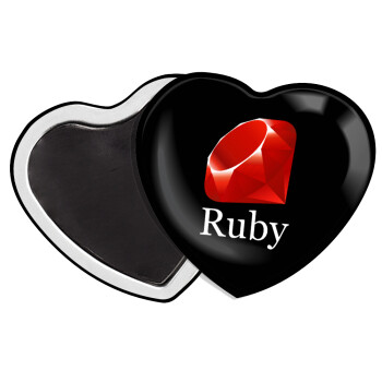 Ruby, Μαγνητάκι καρδιά (57x52mm)