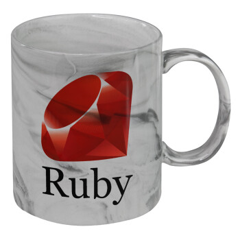 Ruby, Mug ceramic marble style, 330ml