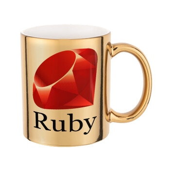 Ruby, Κούπα κεραμική, χρυσή καθρέπτης, 330ml