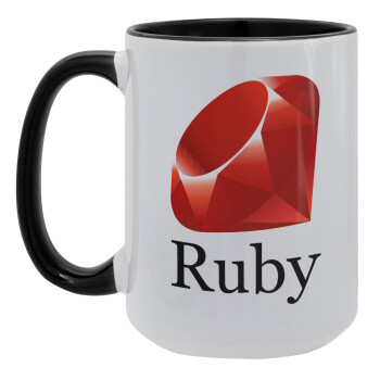 Ruby, Κούπα Mega 15oz, κεραμική Μαύρη, 450ml