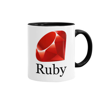 Ruby, Κούπα χρωματιστή μαύρη, κεραμική, 330ml
