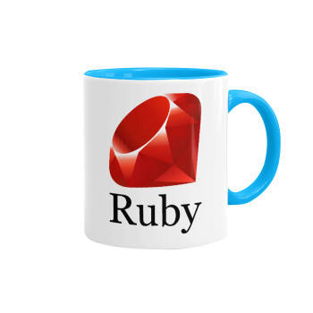 Ruby, Κούπα χρωματιστή γαλάζια, κεραμική, 330ml