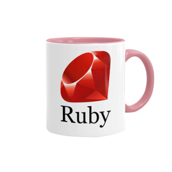 Ruby, Κούπα χρωματιστή ροζ, κεραμική, 330ml