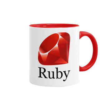 Ruby, Κούπα χρωματιστή κόκκινη, κεραμική, 330ml