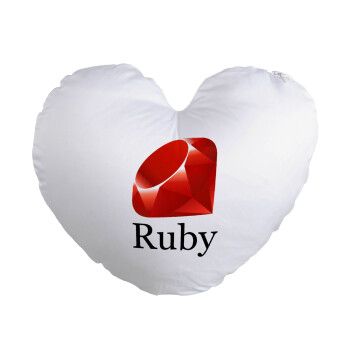 Ruby, Μαξιλάρι καναπέ καρδιά 40x40cm περιέχεται το  γέμισμα