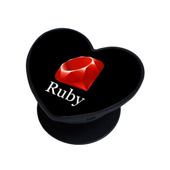 Ruby, Phone Holders Stand  καρδιά Μαύρο Βάση Στήριξης Κινητού στο Χέρι