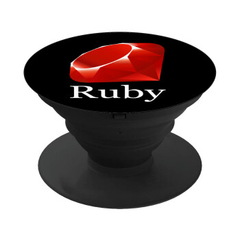 Ruby, Pop Socket Μαύρο Βάση Στήριξης Κινητού στο Χέρι
