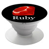 Ruby, Pop Socket Λευκό Βάση Στήριξης Κινητού στο Χέρι