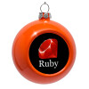 Orange Christmas tree ornament bauble 8cm