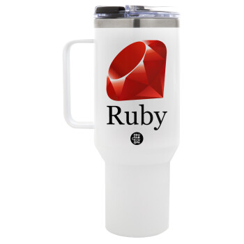 Ruby, Mega Stainless steel Tumbler with lid, double wall 1,2L